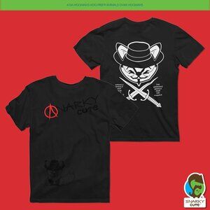 Guy Fawkes Fox Front Back Print T-Shirt BLACK